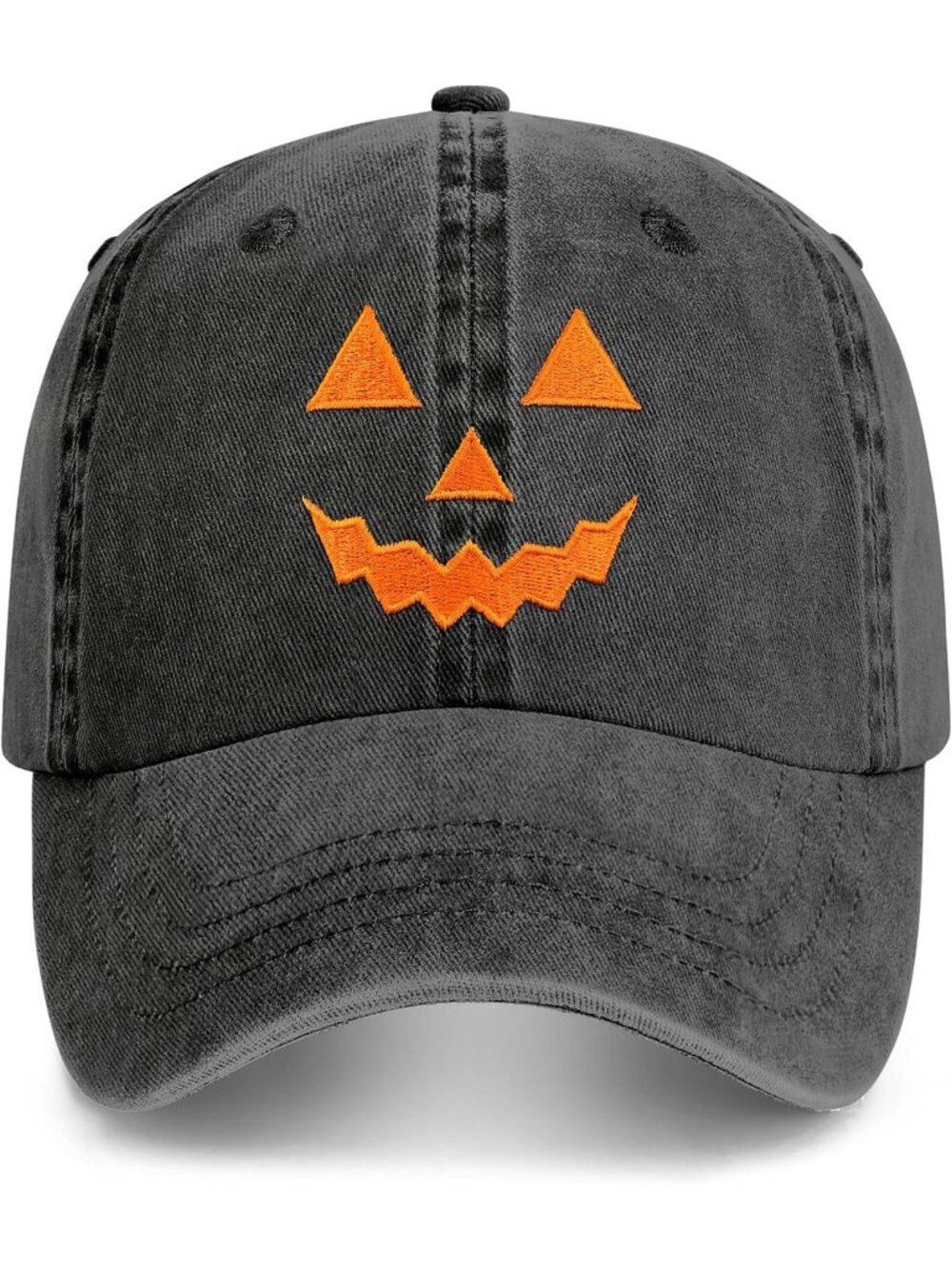 🎃 Unisex Halloween Washed Black Embroidered Adjustable Washable Baseball Caps